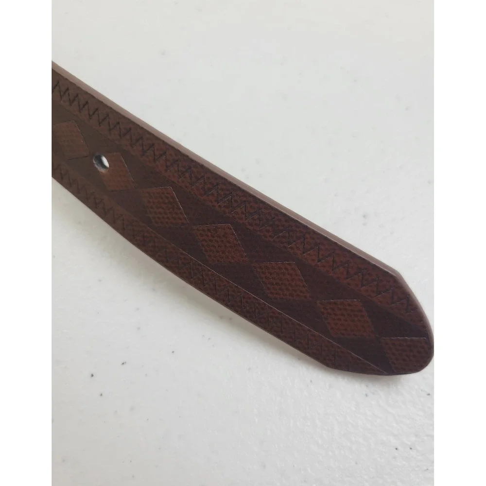 Gold Coast Belt Men 42 Western Cowboy Embossed Diamond Stitch Farmhouse Brown